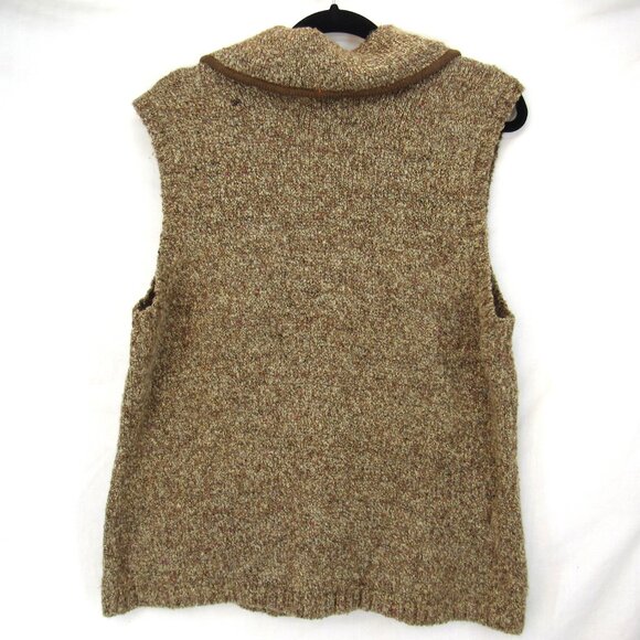 Christopher & Banks Women's Brown w/Gold Thread Button Up Sleeveless Vest  XL - Picture 4 of 11
